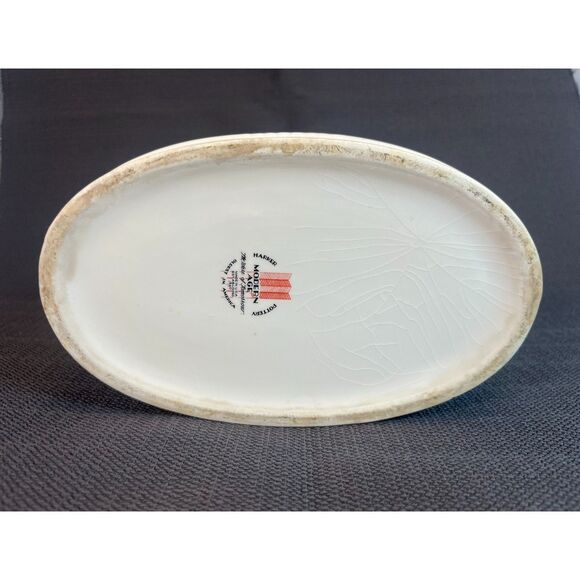 Vintage Petit Point Floral Needlepoint Harker Pottery Canister w/Lid USA Roses - Picture 4 of 13